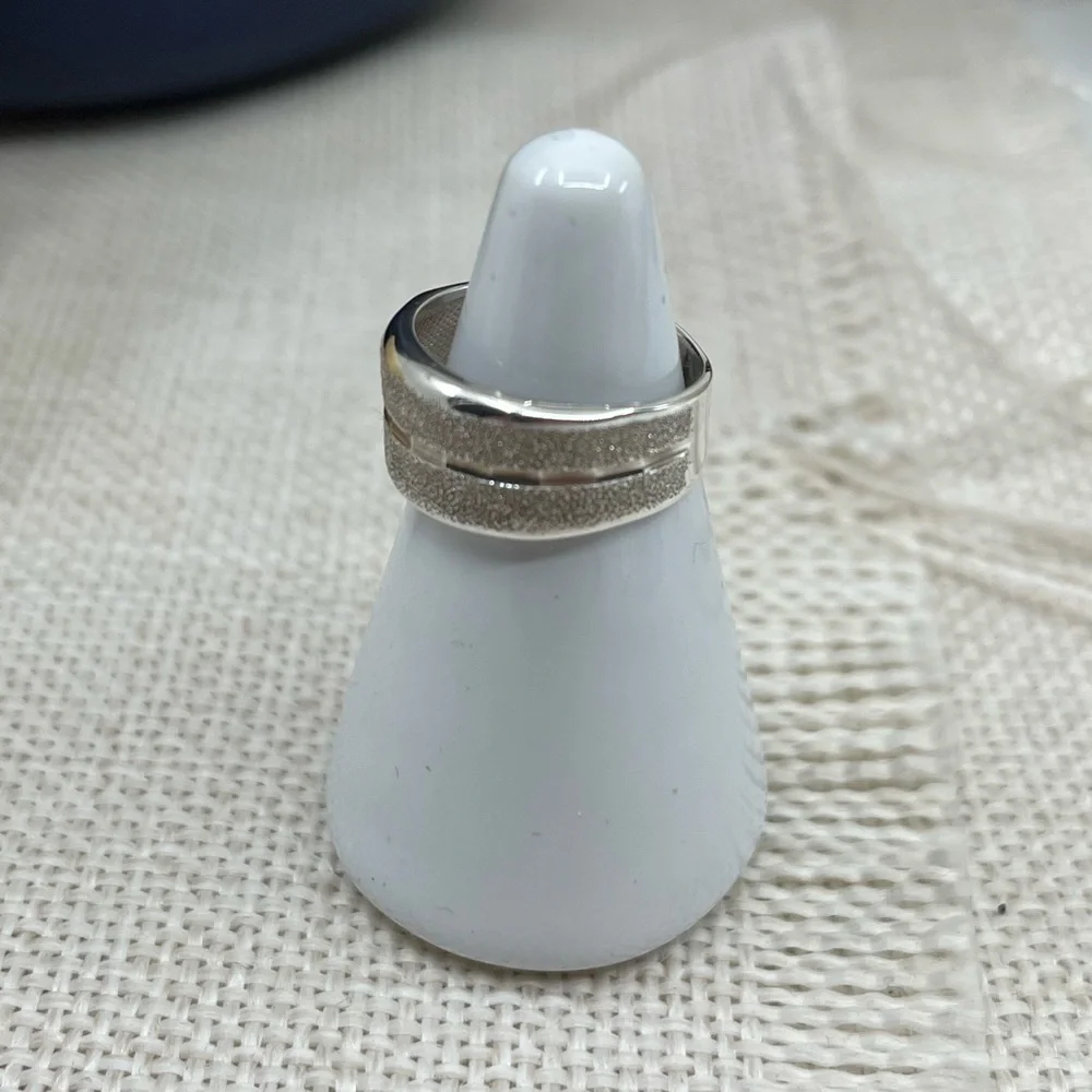 Vintage .999 Fine Silver Textured Band Ring – Size 5.75, Made in Costa Rica